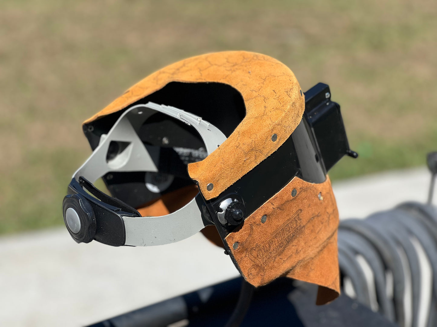 Orange deer skull chopped tiger hood