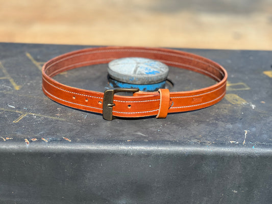Tan sewed edge belt