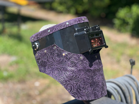 Purple floral chopped tiger hood