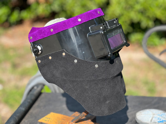 Black and purple chopped tiger hood