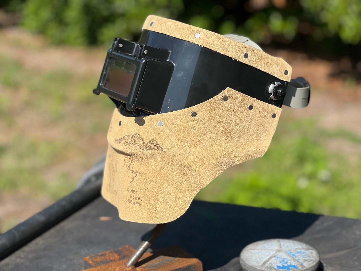 Tan cowboy chopped tiger hood