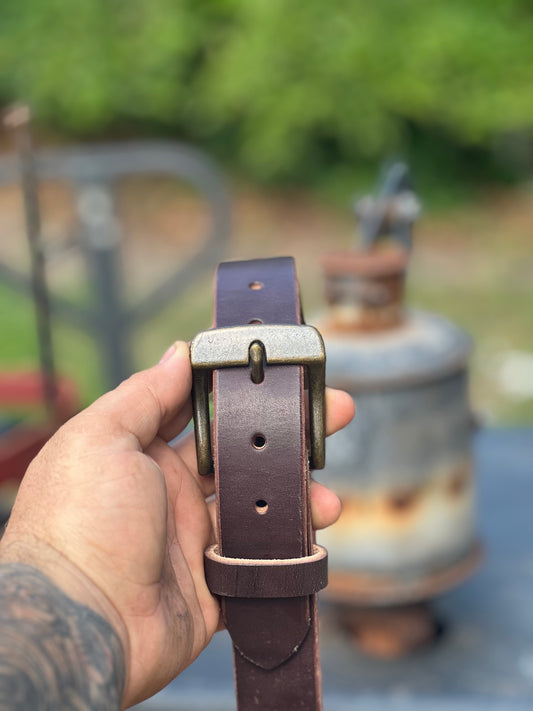 Coffee leather belt