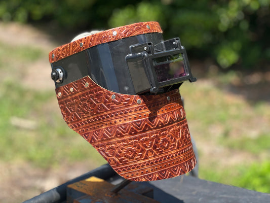 Brown Aztec chopped tiger hood