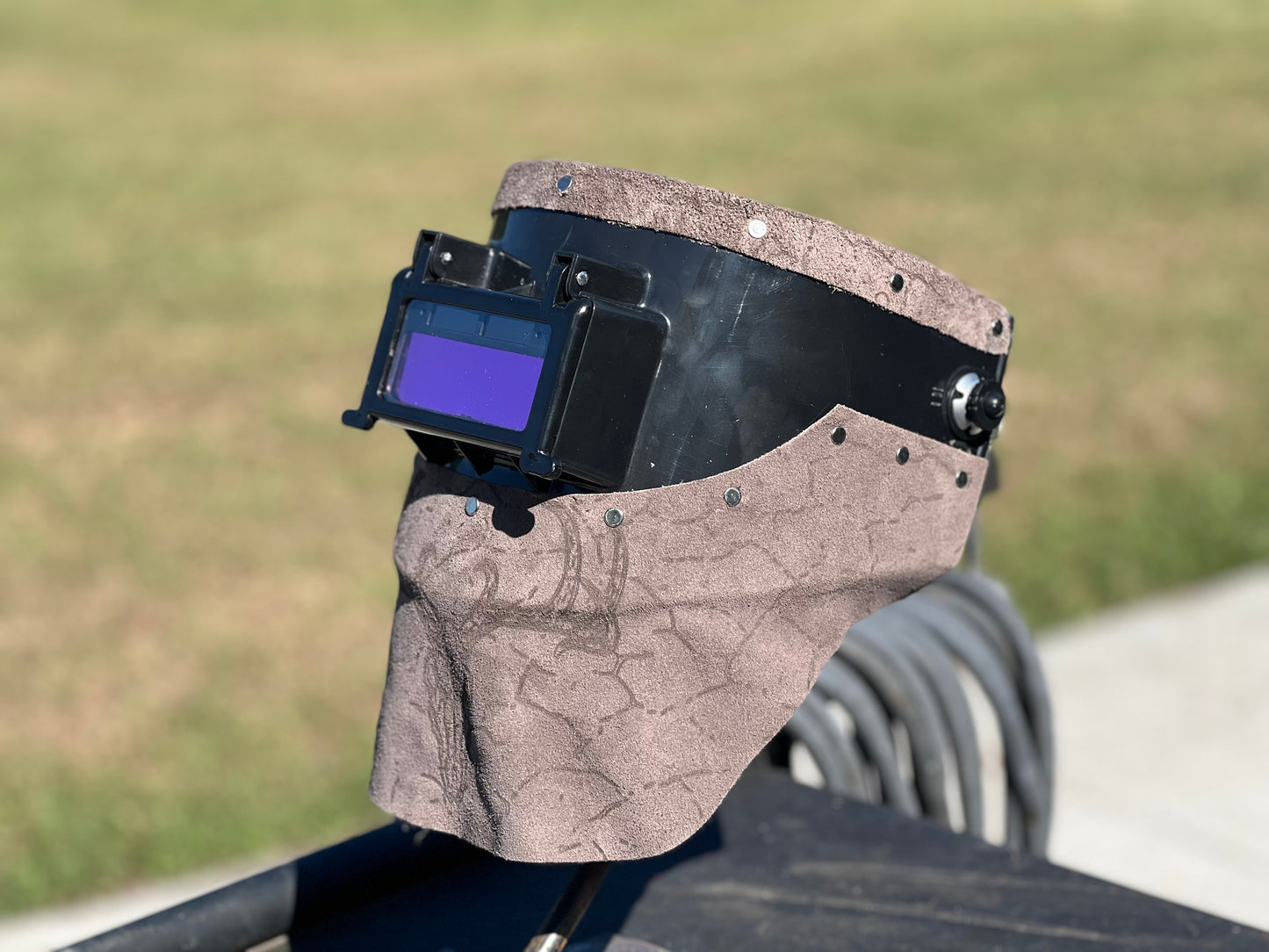 Grey deer skull chopped tiger hood