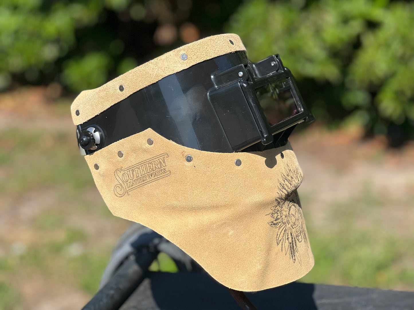 Tan Indian chopped tiger hood