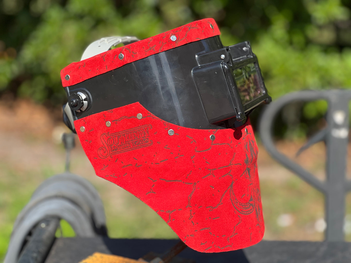 Red Boar chopped tiger hood