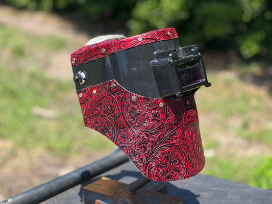 Red floral chopped tiger hood