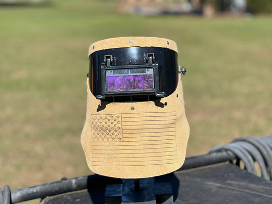 Tan USA flag chopped tiger hood