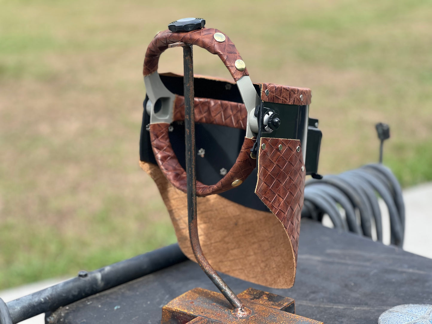 Basket weave pattern hood