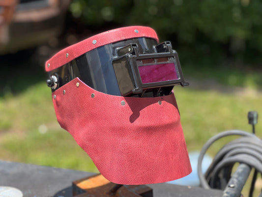 Stiff leather double chopped tiger hood