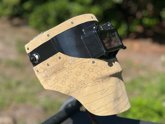 Tan USA flag chopped tiger hood