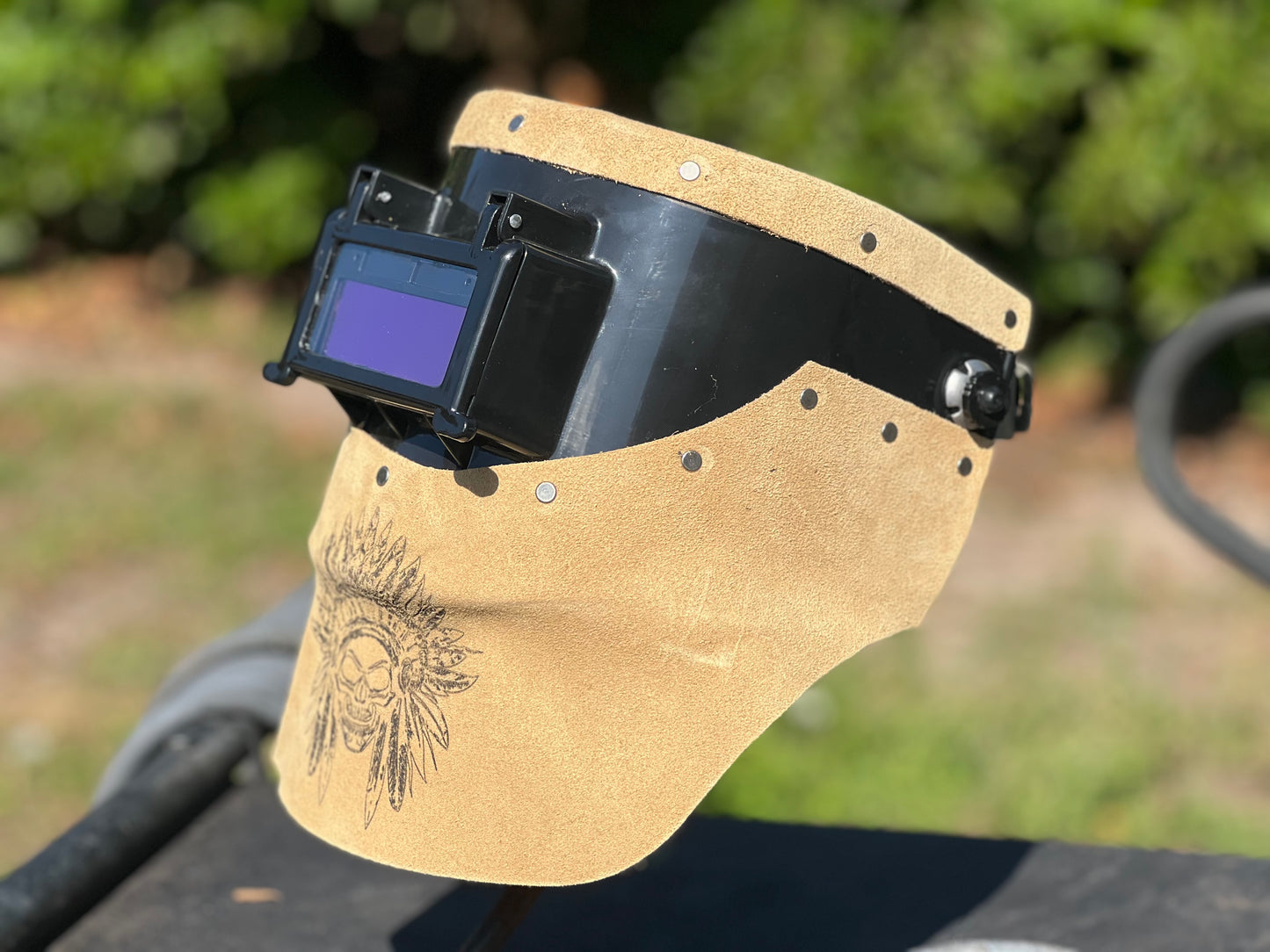 Tan Indian chopped tiger hood