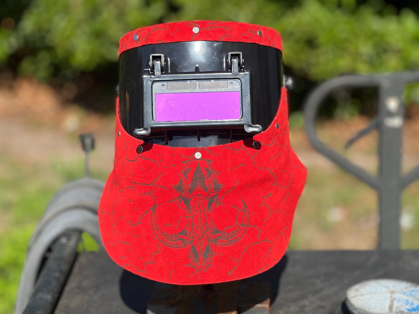 Red Boar chopped tiger hood