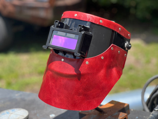 Stiff leather double chopped tiger hood