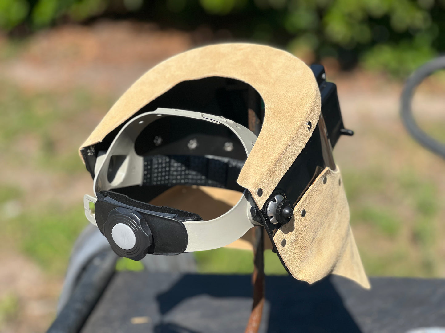 Tan aztec chopped tiger hood