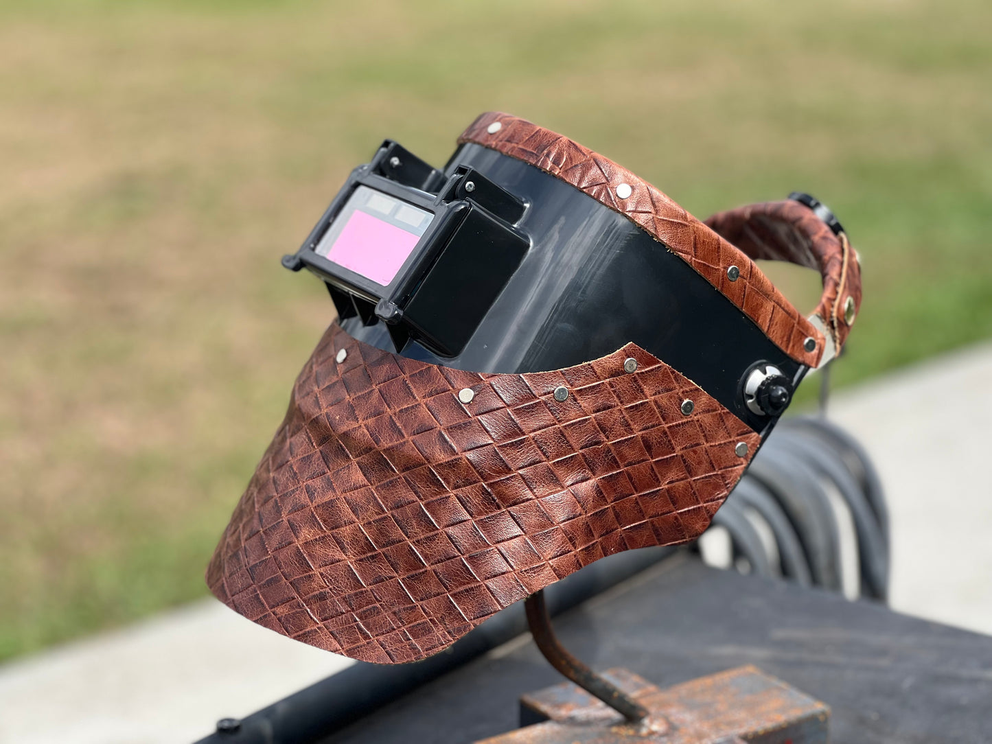 Basket weave pattern hood